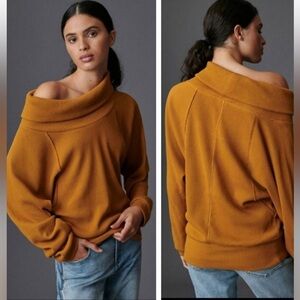 Pilcro Angie Mock‎ Neck Waffle Knit Top